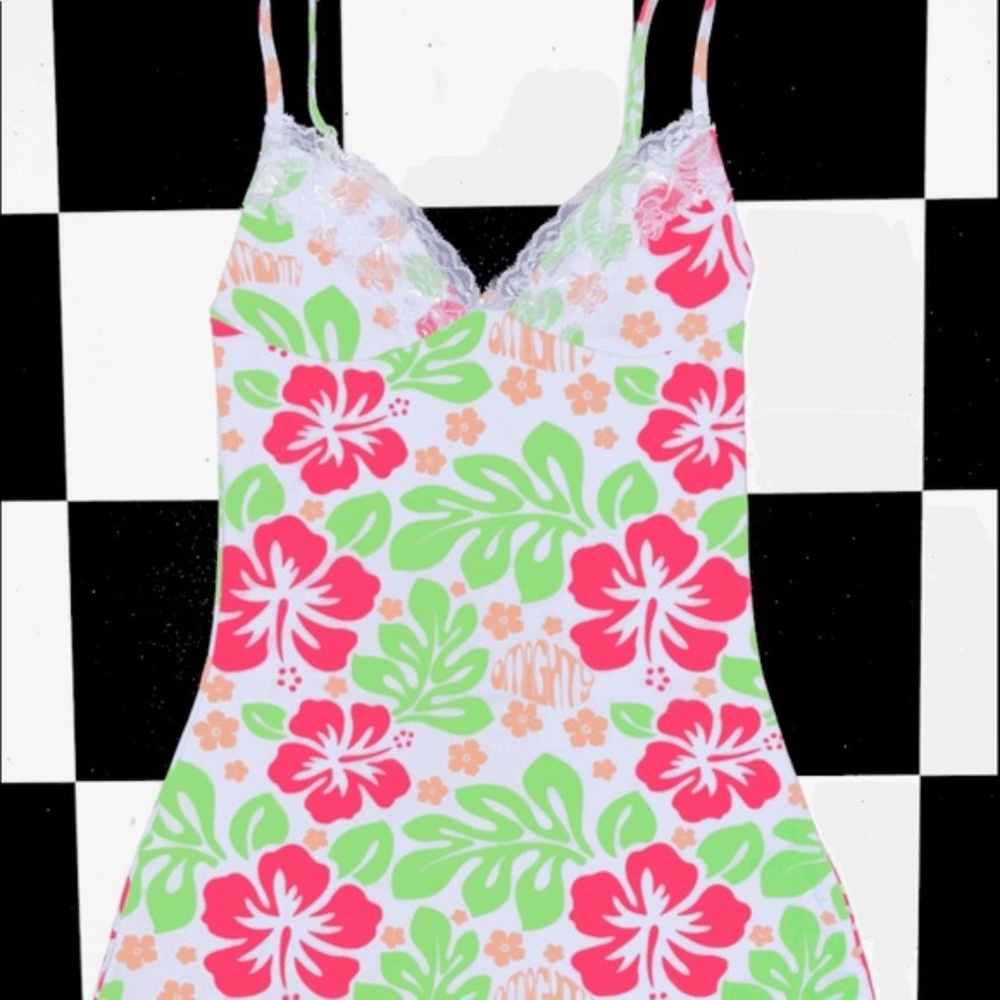 O-Mighty Hibiscus Cami Dress - NEW With Tags